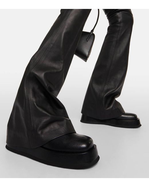Gia Borghini Black Rosie Faux Leather Platform Ankle Boots