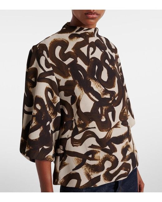 Dries Van Noten Brown Printed Top