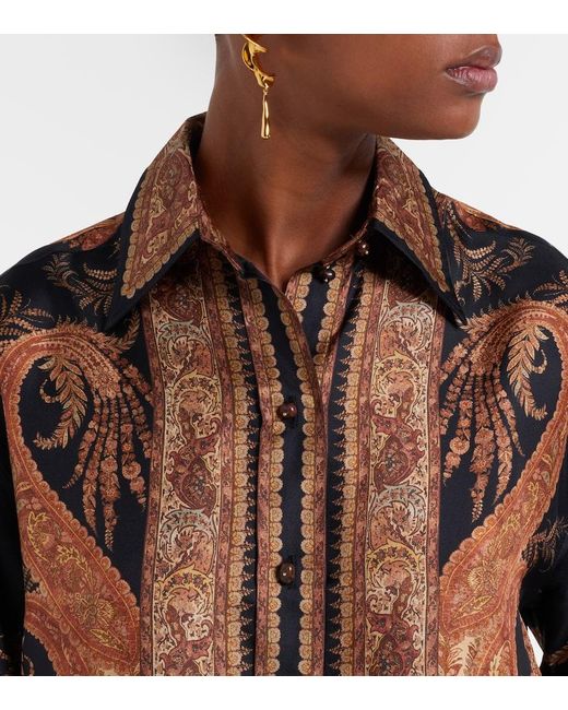 Chemise Hypnotic En Soie Zimmermann en coloris Brown