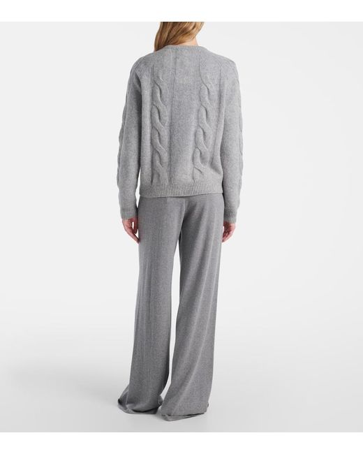 Lisa Yang Gray Gwyneth Cable-Knit Cardigan
