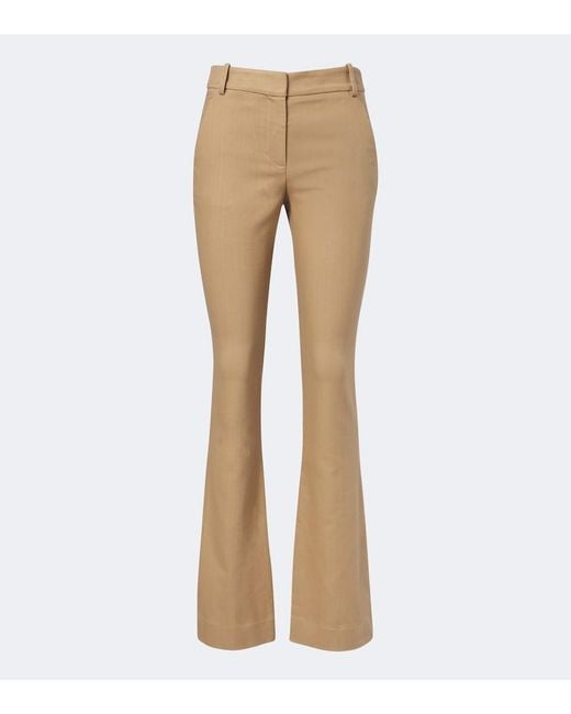 Veronica Beard Natural Corbette Twill Flared Pants