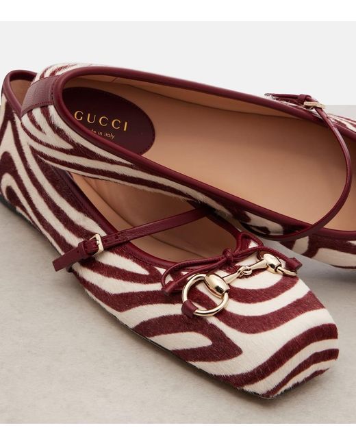 Gucci Brown Horsebit Ballet Flat, Leather