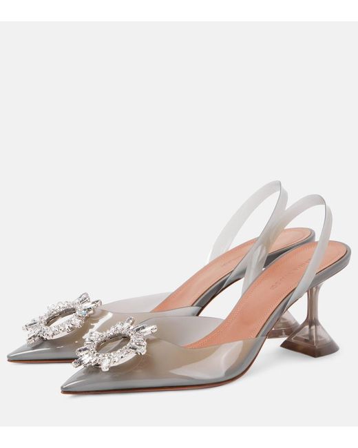 AMINA MUADDI Pink Begum Glass 70 Pvc Slingback Pumps
