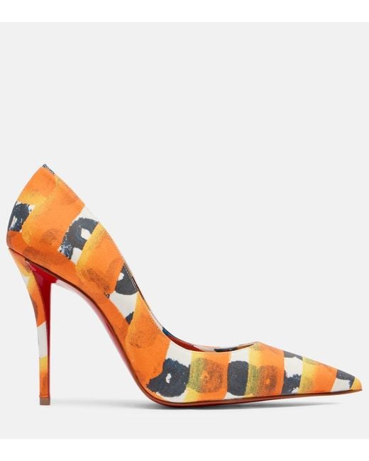 Christian Louboutin Orange Pumps Miss Z 100 Aus Crepe