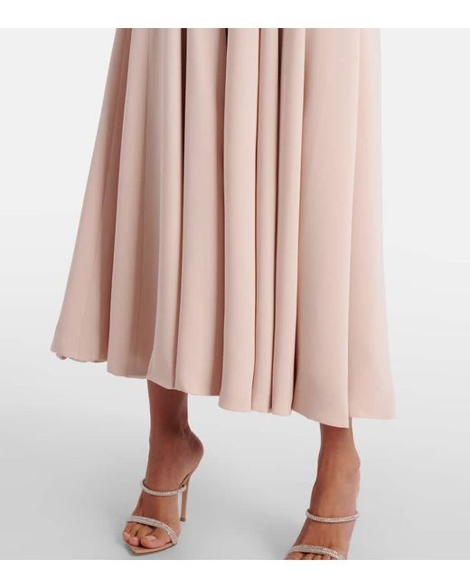 Costarellos Pink Aldina Crystal-Embellished Crepe Midi Dress