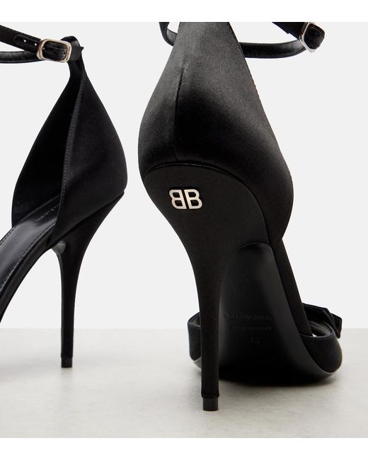 Balenciaga Black Avenue Palazzo 110 Satin Sandals