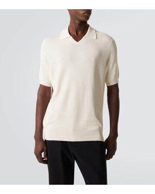 Brunello Cucinelli White Cotton Polo Shirt for men