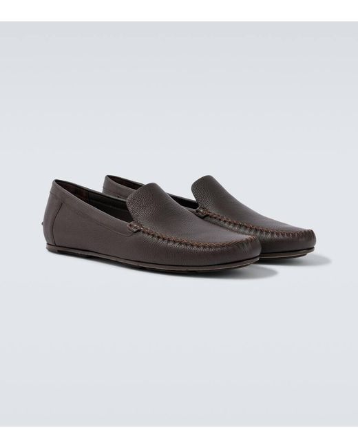 Manolo Blahnik Slip-Ons Alder Aus Leder in Black für Herren