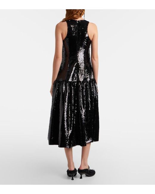 Simone Rocha Black Sequined Cocktail Dress