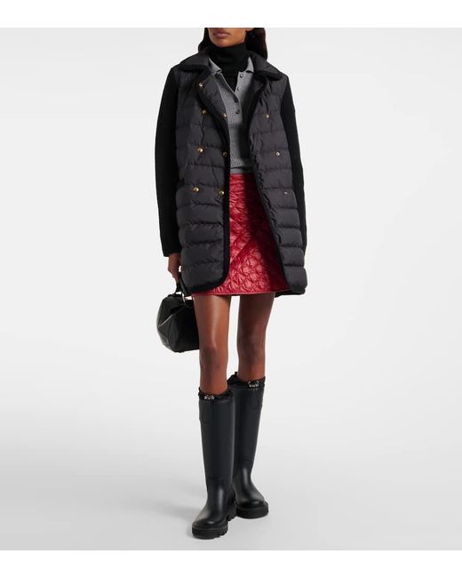 Moncler Black Mantel Aus Wolle Und Kaschmir