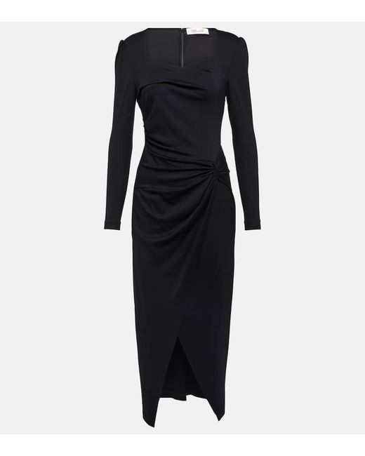 Diane von Furstenberg Black Hughie Jersey Midi Dress