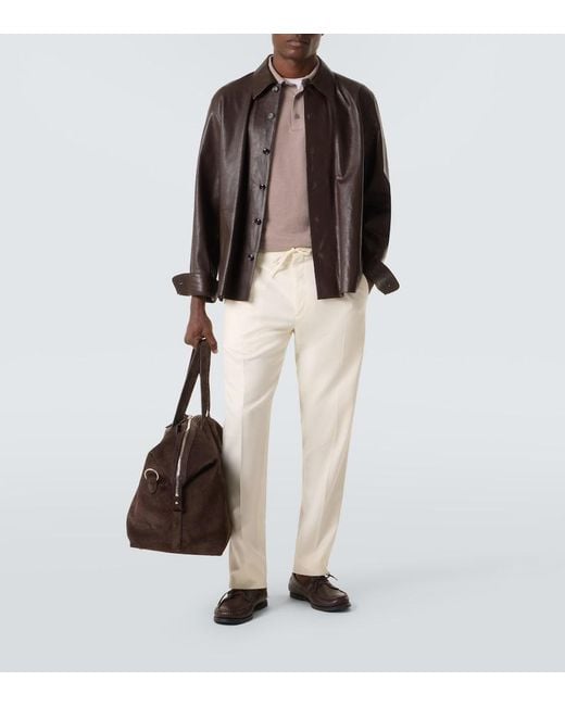 Lardini White Virgin Wool Tapered Pants for men