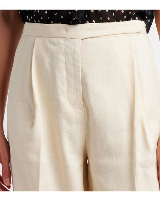 Dorothee Schumacher White Casual Sophistication Linen And Cotton Wide-Leg Pants