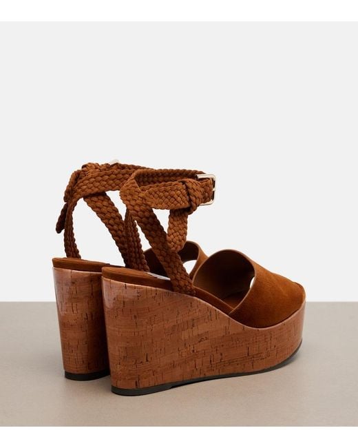 Jimmy Choo Brown Jori Suede Platform Sandals