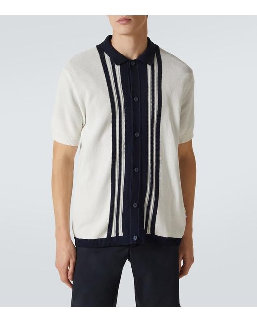 Orlebar Brown Blue Lumina Striped Cotton Polo Shirt for men