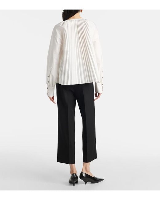 Proenza Schouler White Monica Cotton-Blend Poplin Blouse
