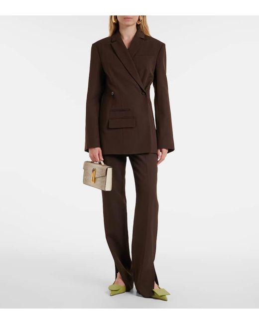 DeMellier London Brown Vancouver Snake-Effect Leather Clutch