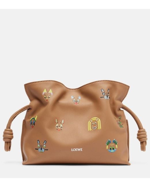 Loewe Brown X Louis Wain Flamenco Cats Mini Clutch