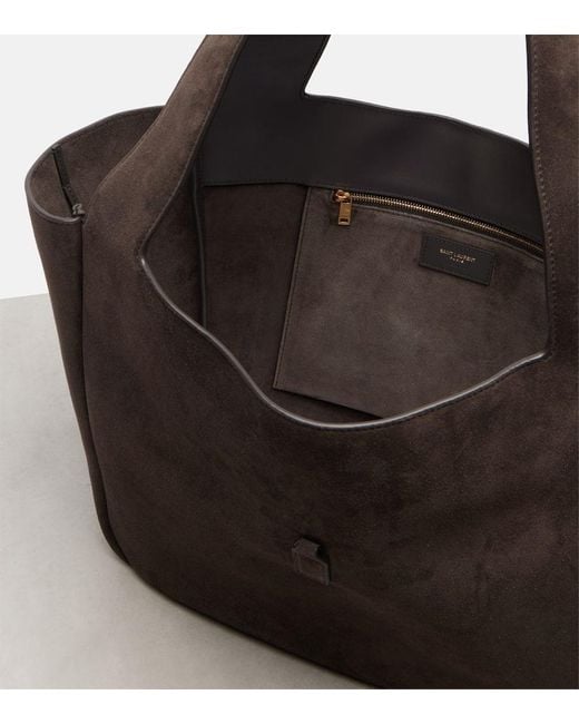 Saint Laurent Black Le 5 A 7 Bea Suede Tote Bag