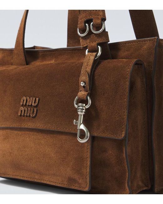 Miu Miu Brown Utilitaire Suede Tote Bag for men