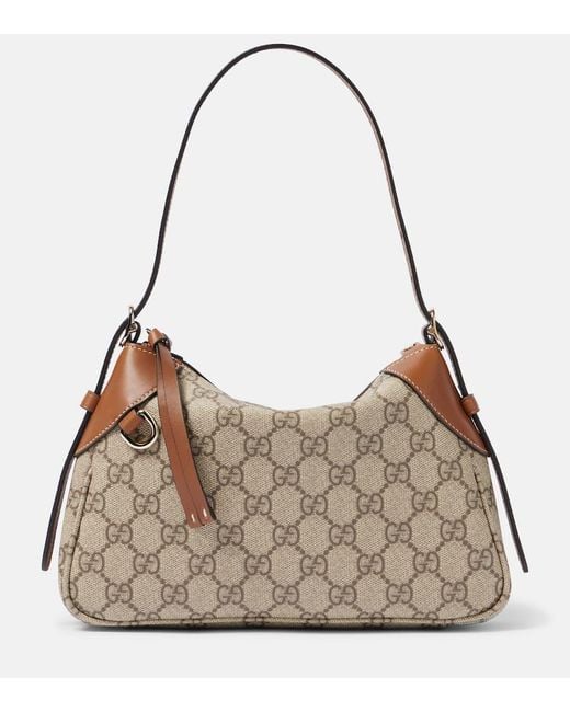 Gucci Brown Gg Emblem Small Shoulder Bag, Gg Canvas
