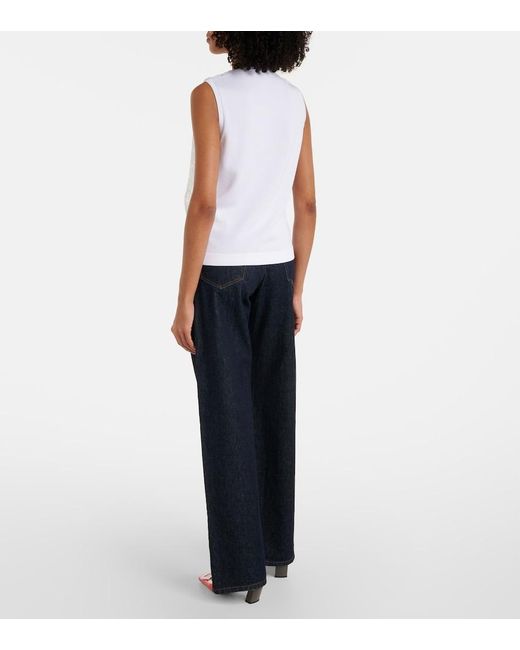 Oscar de la Renta White Guipure Lace Top