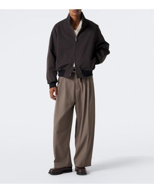 Studio Nicholson Black Over Cotton And Wool Bomber Jacket for men