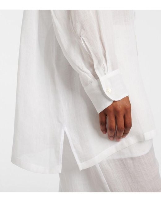 Leset White Niko Oversized Ramie Shirt
