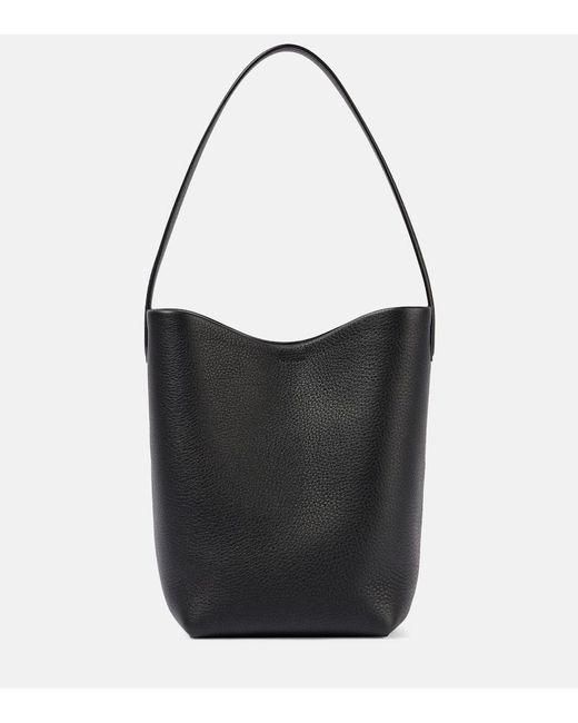 The Row Black N/S Park Small Leather Tote Bag