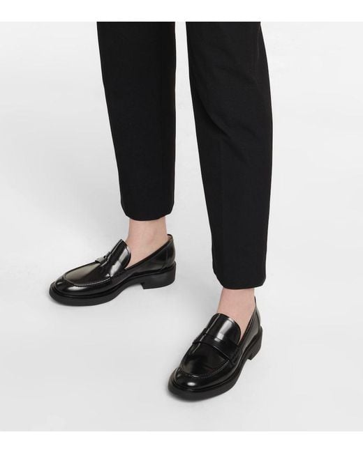 Gianvito Rossi Black Harris Leather Loafers