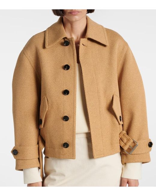 Bottega Veneta Brown Bomberjacke Aus Einem Baumwollgemisch