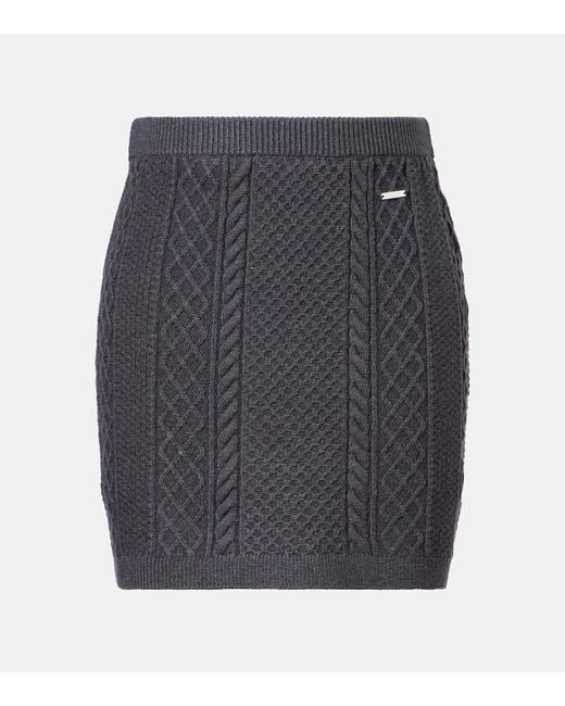 J.W. Anderson Blue Cable-Knit Wool And Cotton-Blend Miniskirt