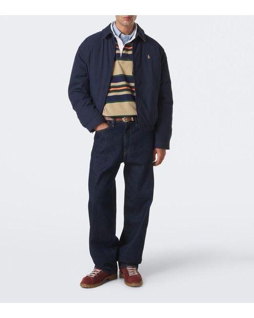 Polo Ralph Lauren Blue Striped Cotton Jersey Polo Sweater for men