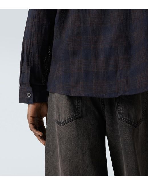 FRAME Blue Plaid Wool Shirt for men