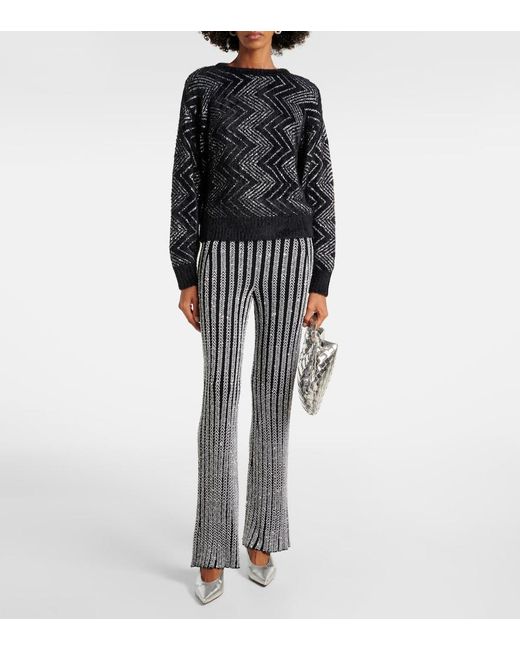 Missoni Black Zig Zag Metallic Knit Sweater