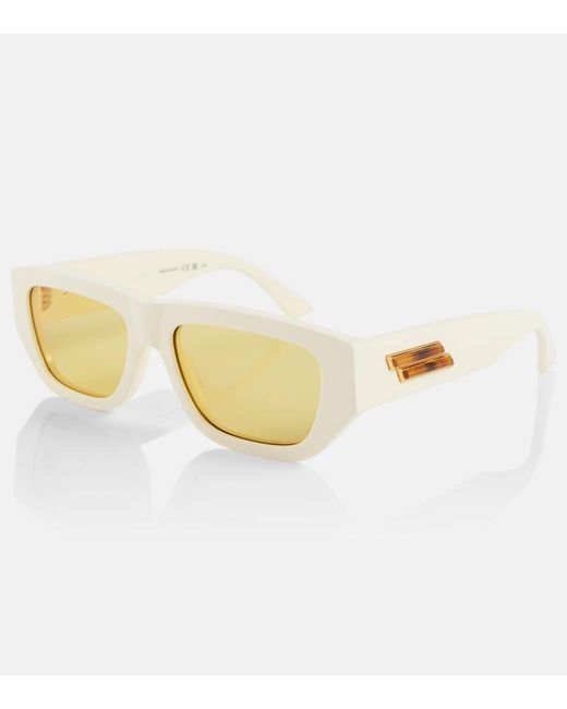 Bottega Veneta Natural Rectangular Sunglasses