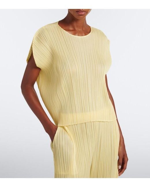 Pleats Please Issey Miyake Yellow Monthly Colors: July Pleated Top