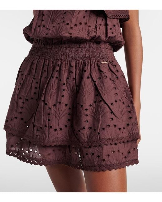 Melissa Odabash Brown Bree Broderie Anglaise Cotton Minidress