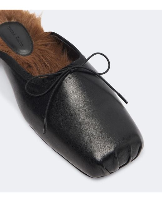 Simone Rocha Black Leather Mules
