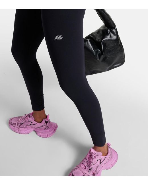 Balenciaga Blue Activewear Logo Leggings