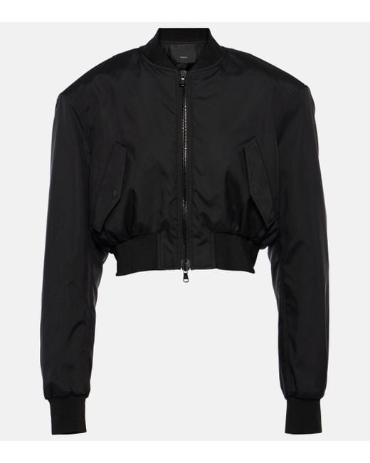 Wardrobe NYC Black Cropped Bomber Jacket