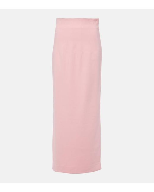 Staud Pink Jeremiah High-Rise Maxi Skirt