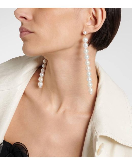 Magda Butrym White Pearl Drop Earrings