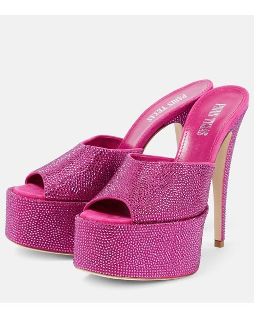 Paris Texas Pink Marina Embellished Platform Sandals