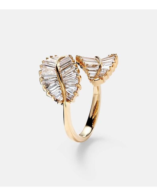 Anita Ko White Palm Leaf 18Kt Ring With Diamonds