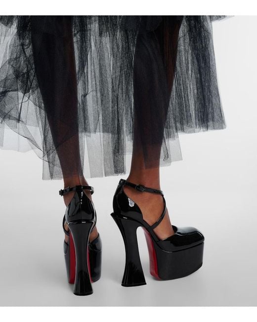 Christian Louboutin Black Aquadorcet Patent Leather Platform Pumps
