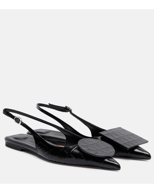 Jacquemus Black Slingback-Pumps Duelo Aus Leder