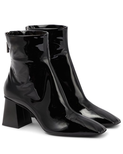 Max Mara Patent Leather Ankle Boots in Nero (Black) | Lyst