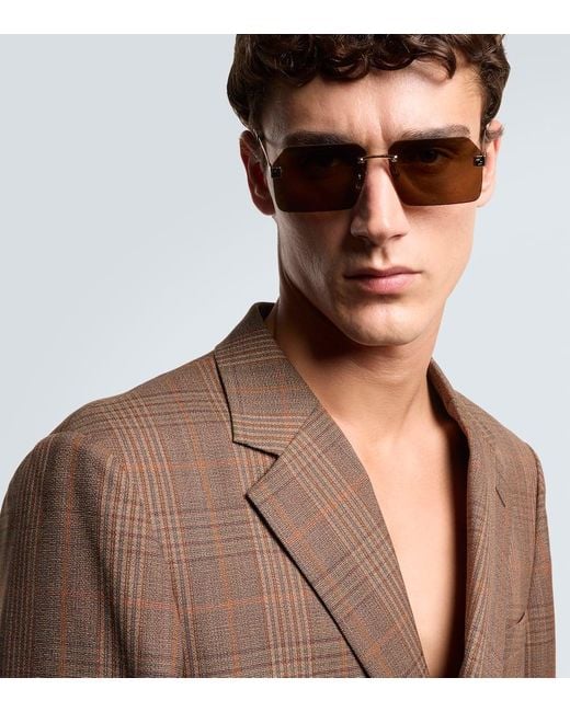 Fendi Brown Sky Square Sunglasses for men
