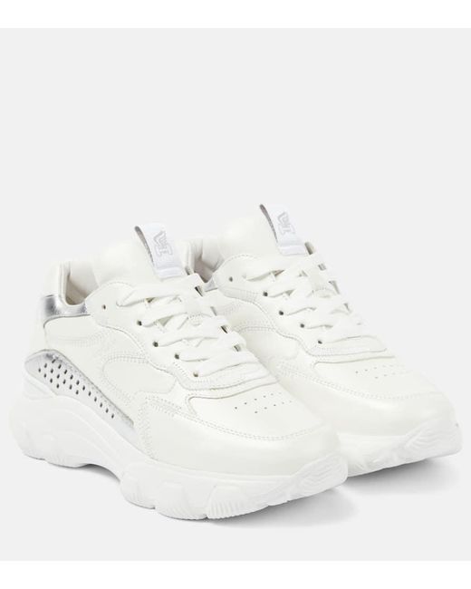 Hogan White Hyperactive Leather Sneakers